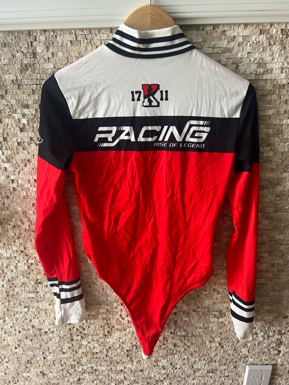 Speed Racing Red & Black Zip Front Racing Suit - Picture 3 of 3